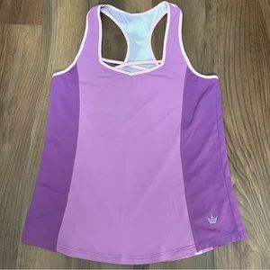 EUC Small Crowned Athletics Golden Dreamer Rapunzel Inspired Flow Tank Top